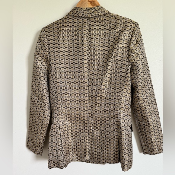 WAYF Gold and brown double breasted blazer, Size S - Picture 5 of 10